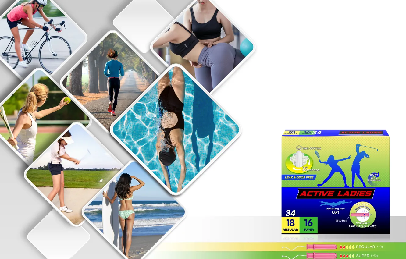 Фото обои girl, box, golf, woman, cycle, surfing, women, swimming
