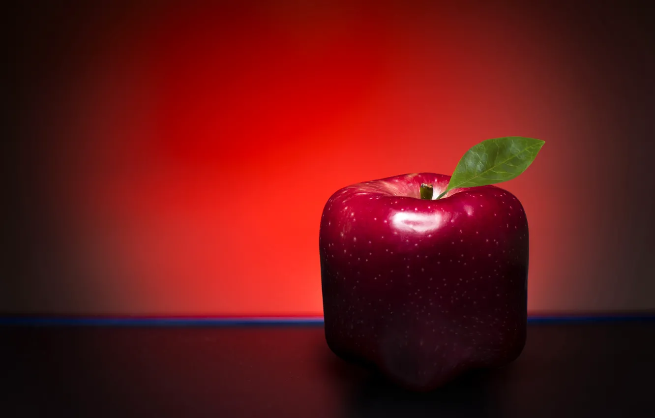 Фото обои яблоко, листик, форма