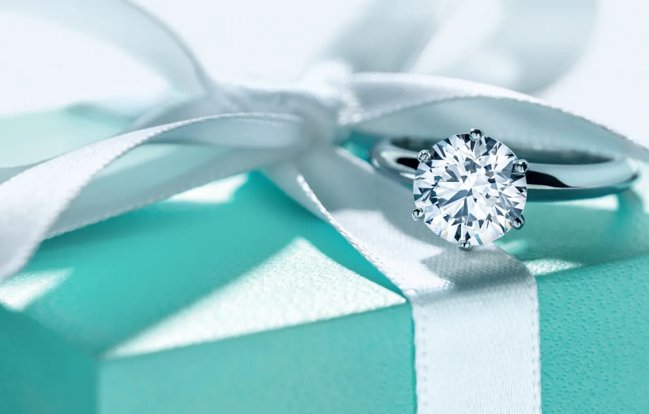 Фото обои коробка, кольцо, украшение, diamond, Tuffany & Co