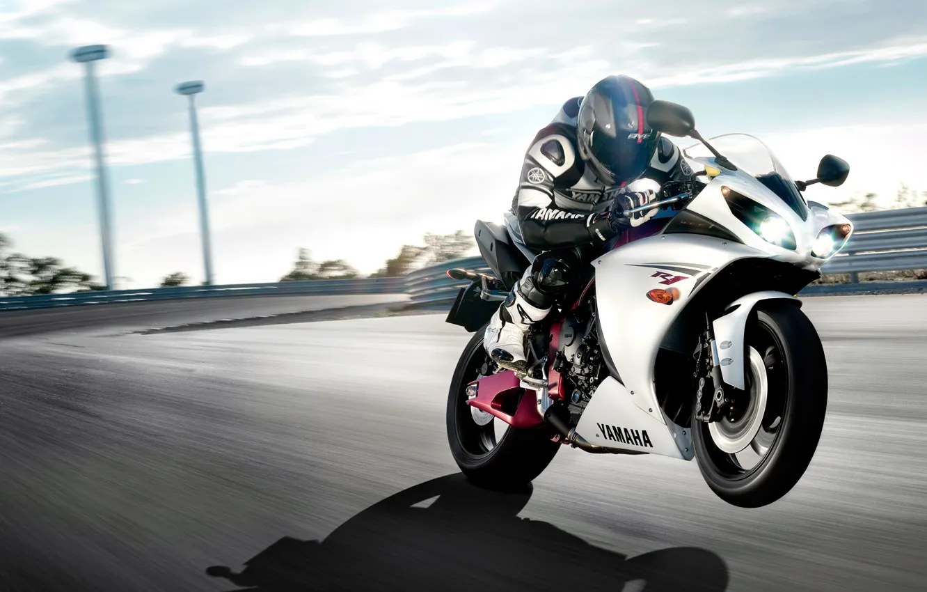 Фото обои скорость, мотоцикл, Yamaha