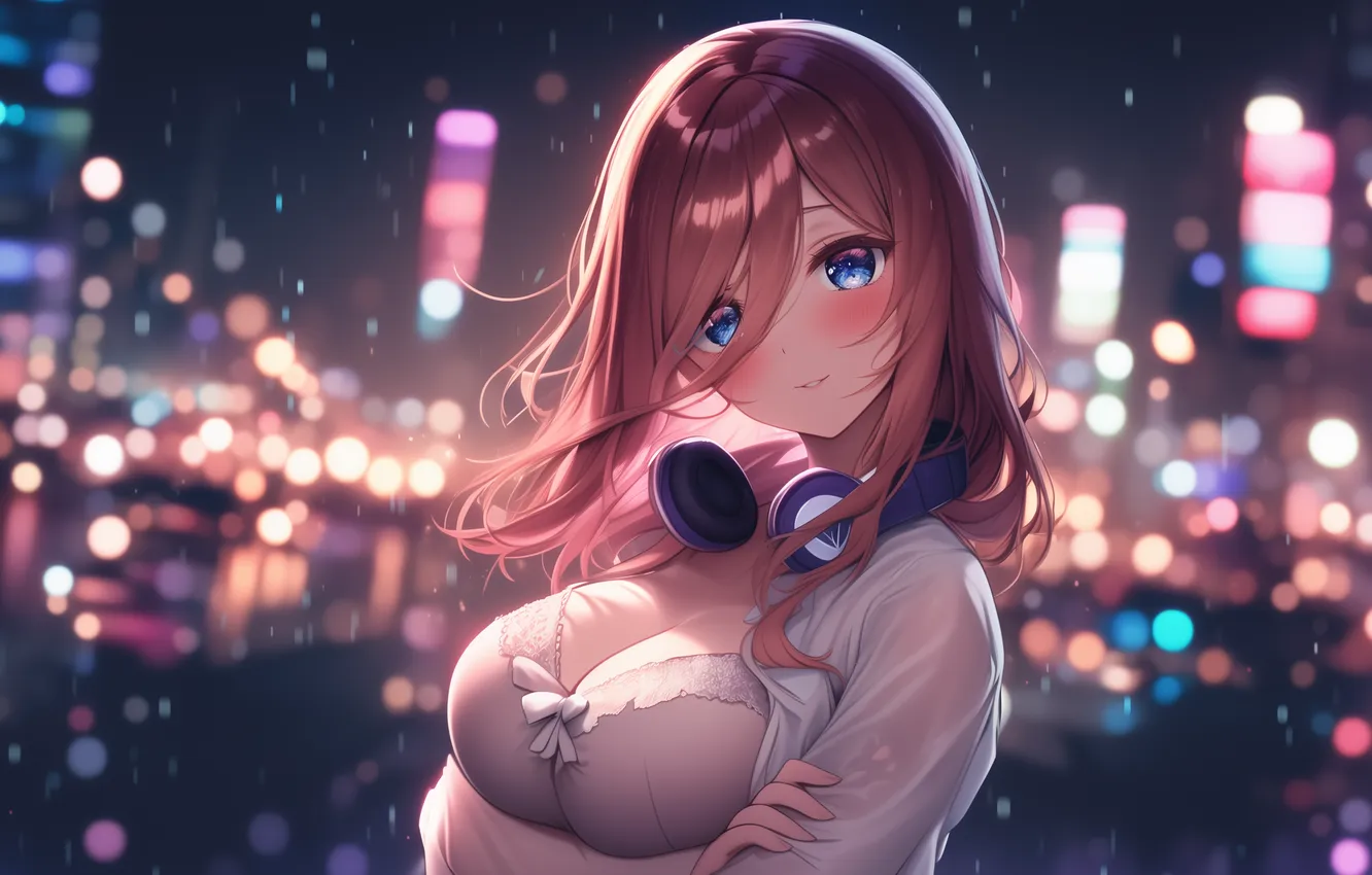 Фото обои аниме, арт, wallpaper, The Quintessential Quintuplets, Go-Toubun no Hanayome, Miku Nakano, 5 невест, пять невест