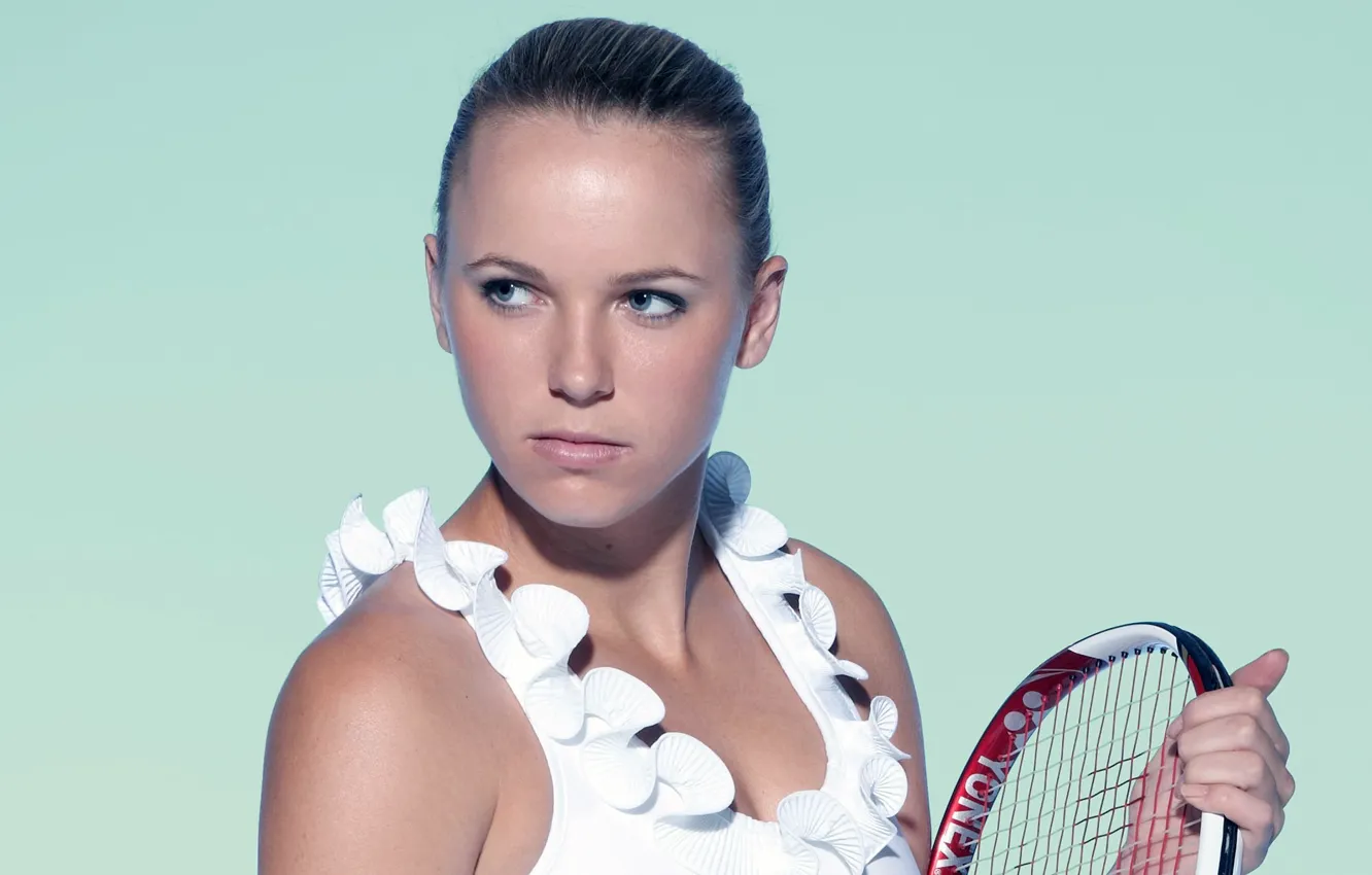 Фото обои теннисистка, ракетка, Caroline Wozniacki