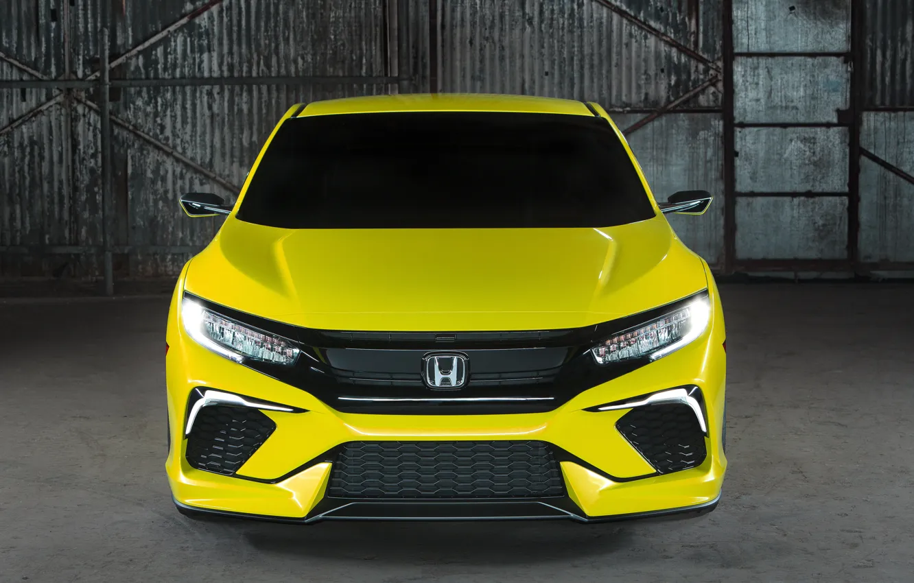 Фото обои купе, Honda, вид спереди, 2015, Civic Concept