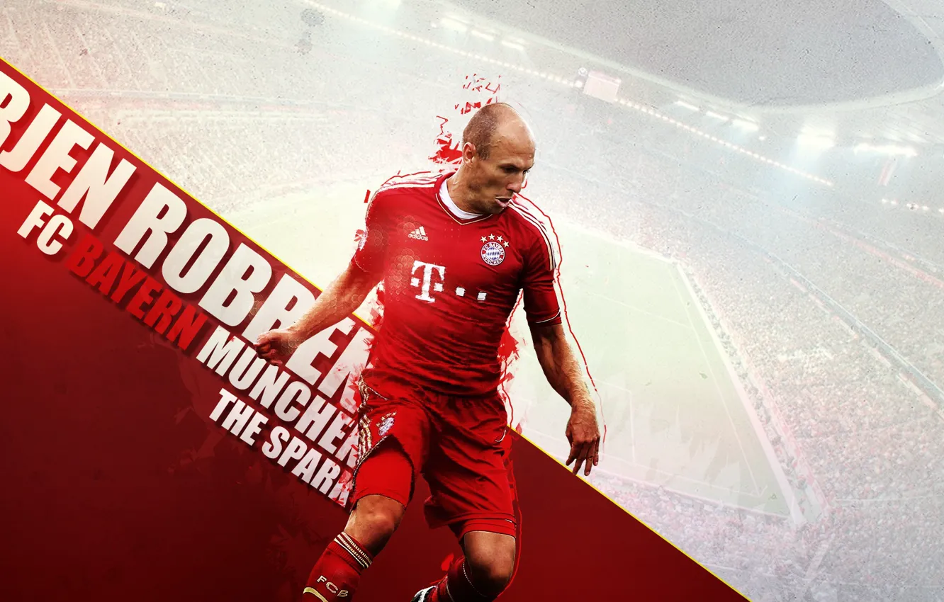 Фото обои wallpaper, sport, stadium, football, player, FC Bayern Munchen, Allianz Arena, Arjen Robben