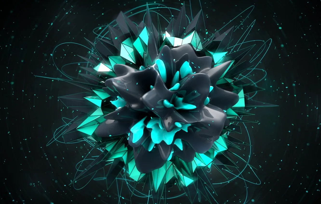 Фото обои абстракция, формы, abstraction, digital art, цифровое искусство, shapes