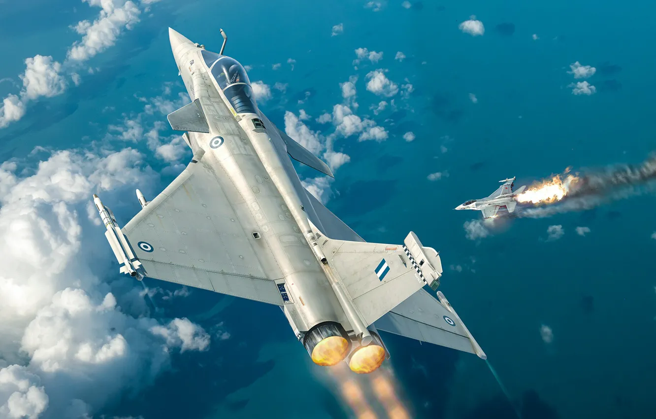 Фото обои четвёртого поколения, Dassault Rafale, ВВС Франции, французский многоцелевой истребитель, Antonis (rOEN911) Karidis