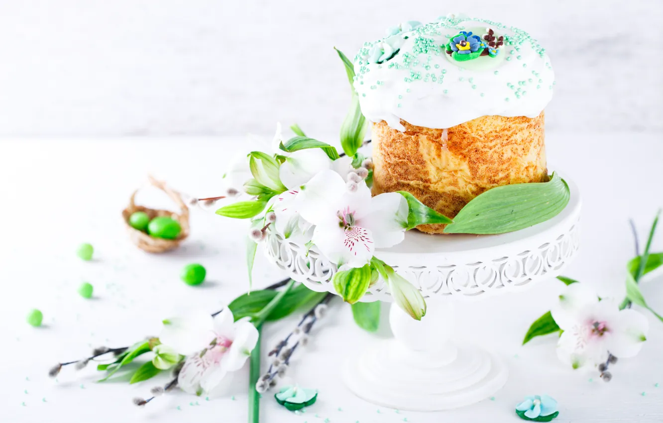Фото обои цветы, праздник, весна, Пасха, кулич, Stolyevych Yulia