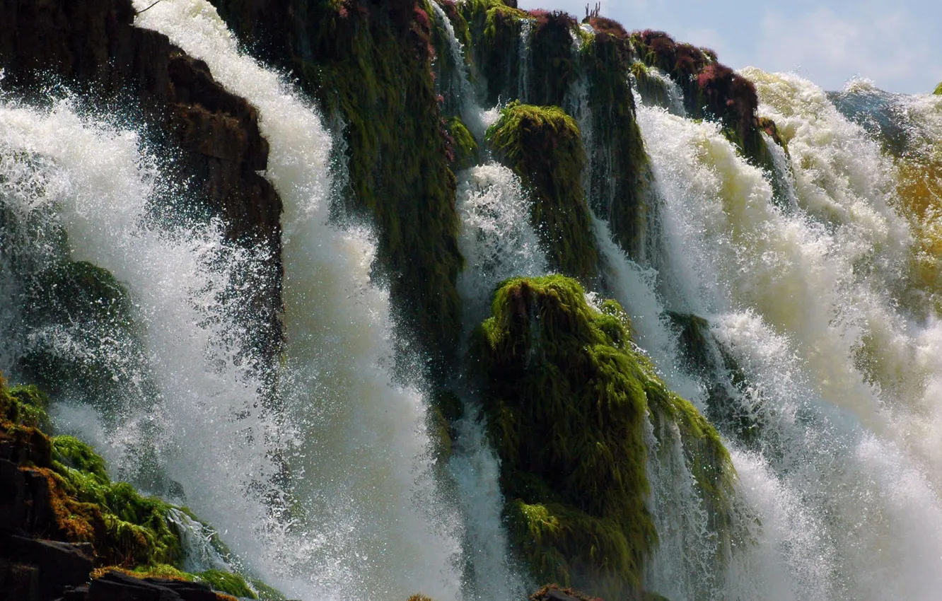 Фото обои брызги, водопад, Бразилия, Brazil, amazon, Tumuc-Humac