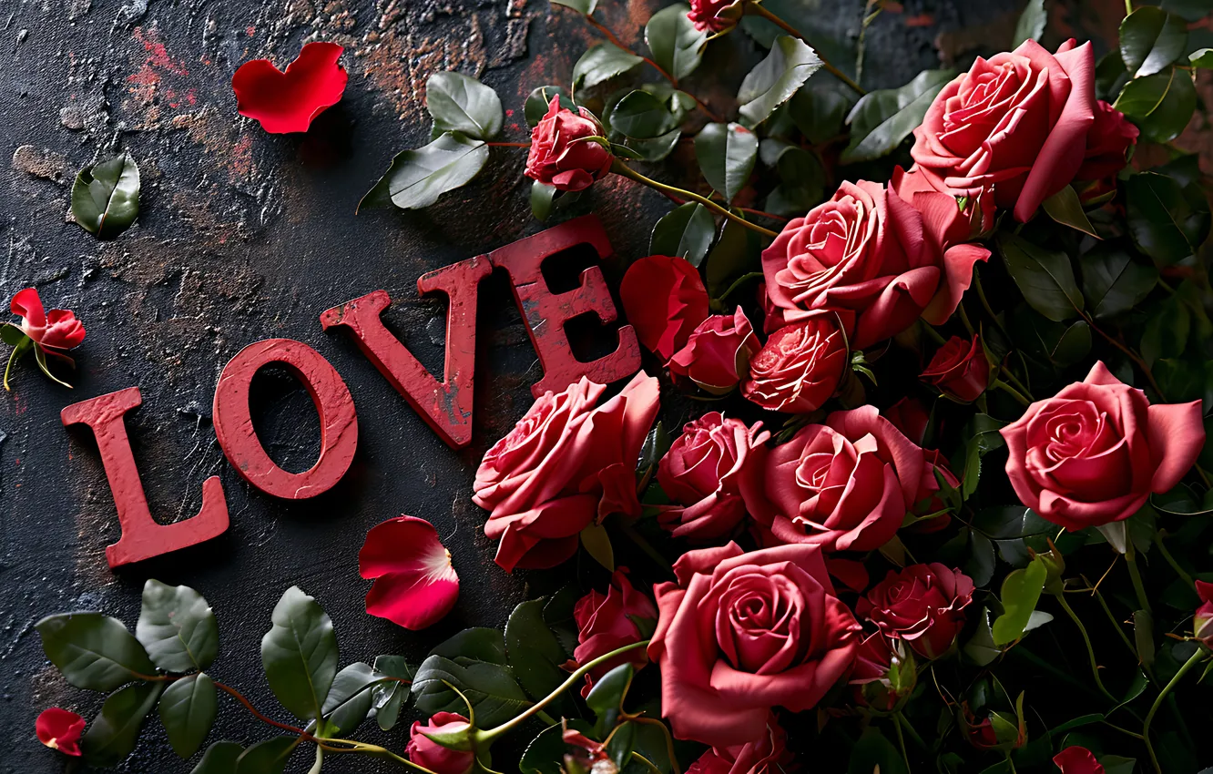 Фото обои любовь, цветы, романтика, розы, love, happy, День святого Валентина, flowers