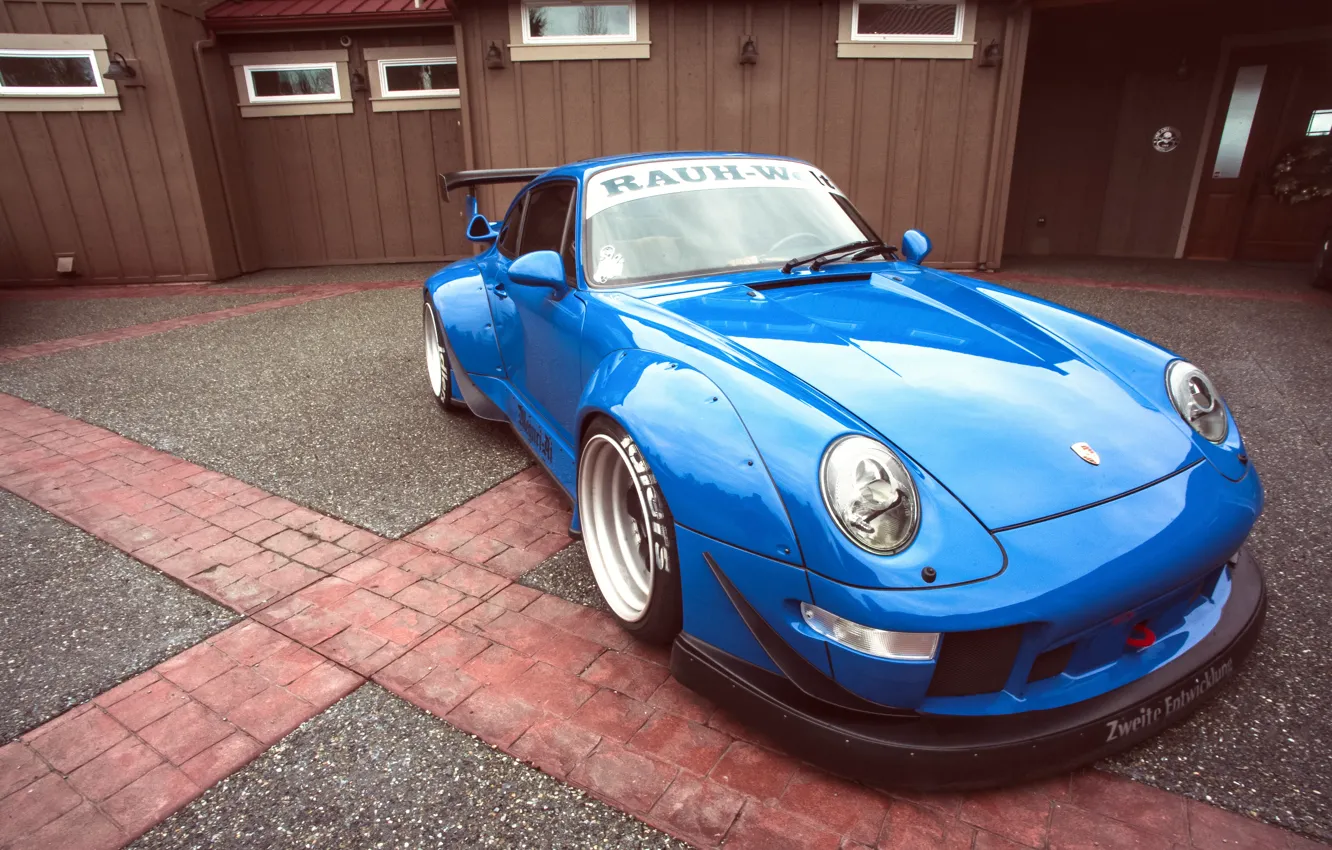 Фото обои голубой, 911, Porsche, порше, blue, race, гоночный
