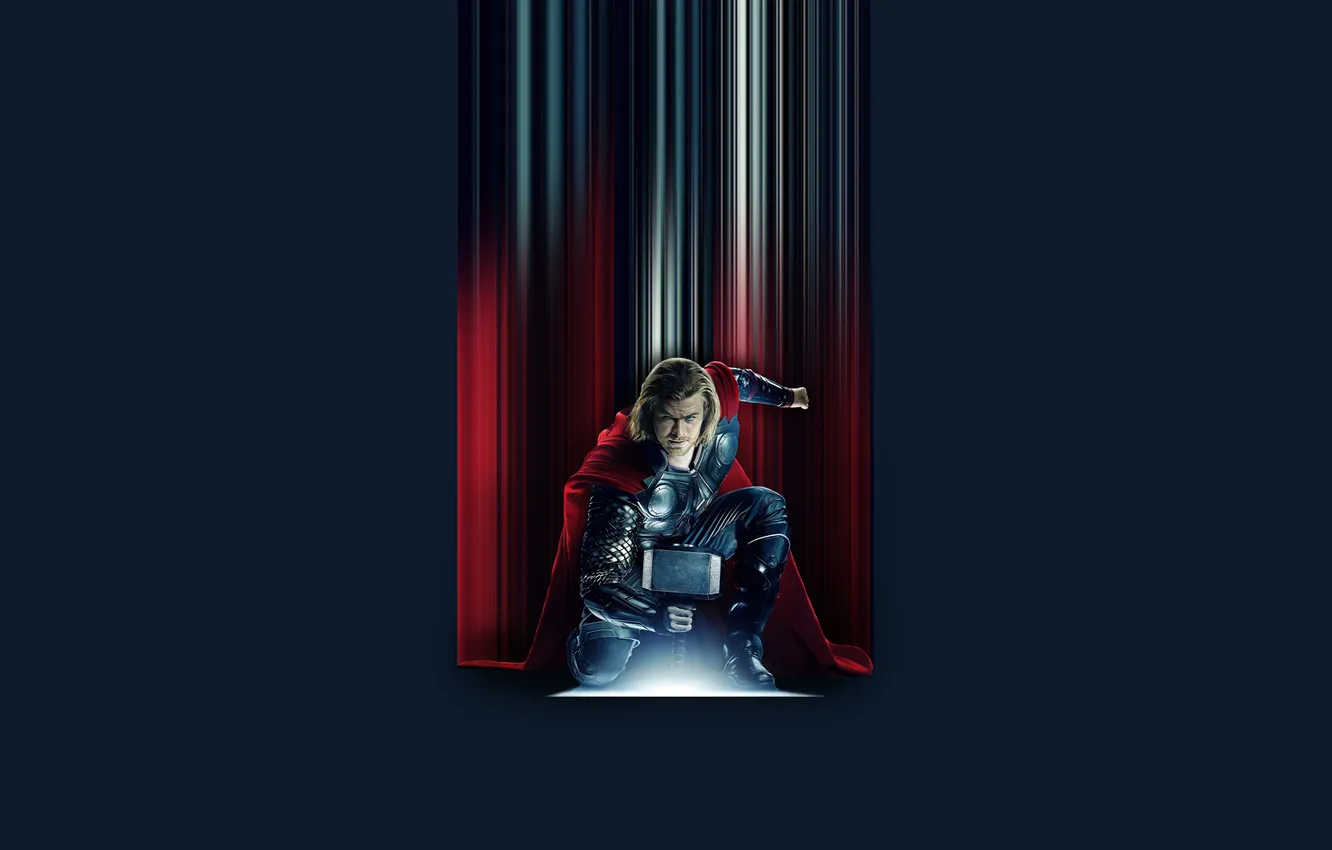 Фото обои фон, молот, костюм, супергерой, Marvel, комикс, Thor, Тор