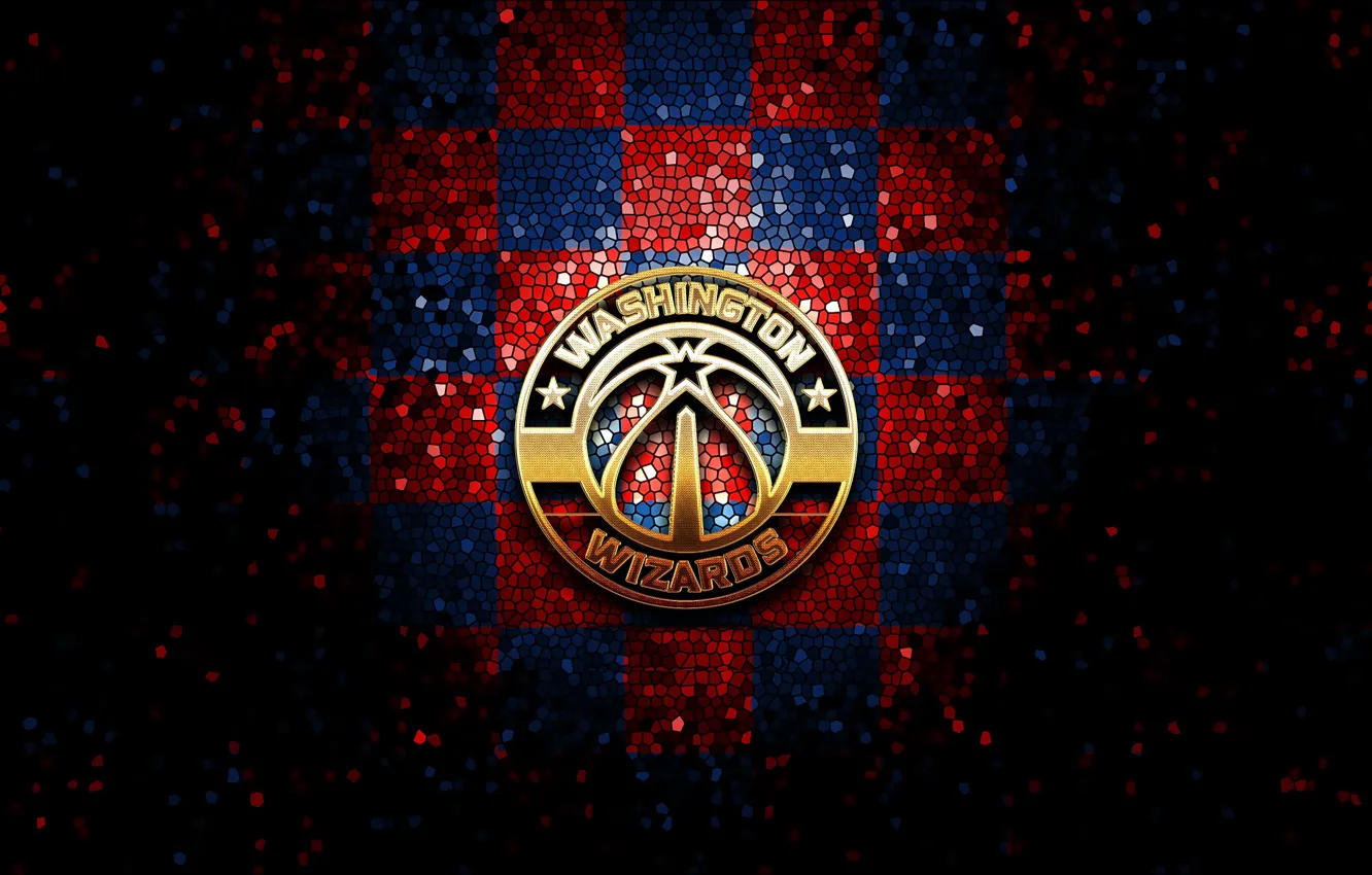 Фото обои wallpaper, sport, logo, basketball, NBA, Washington Wizards, glitter, checkered