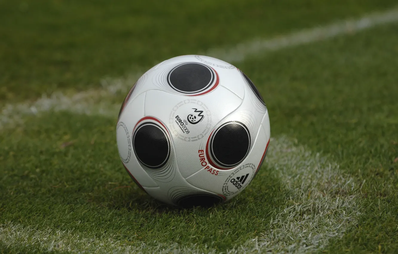 Фото обои Поле, Трава, Мяч, Футбол, Football, Газон, UEFA, Euro 2008