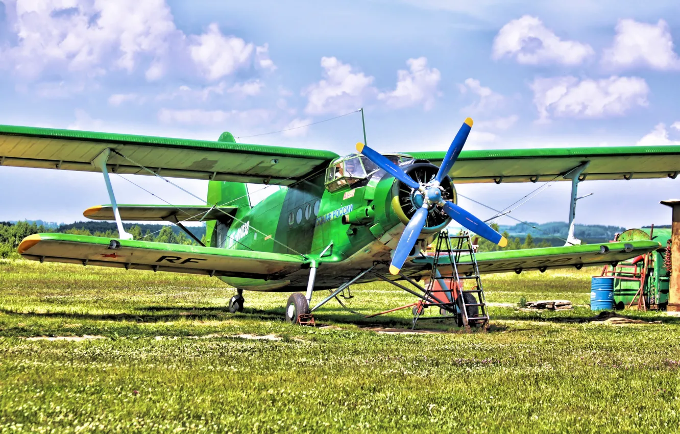 Фото обои Биплан, Anna, Airplane, Аэродром, Самолёт, Biplane, Ан-2, Кукурузник