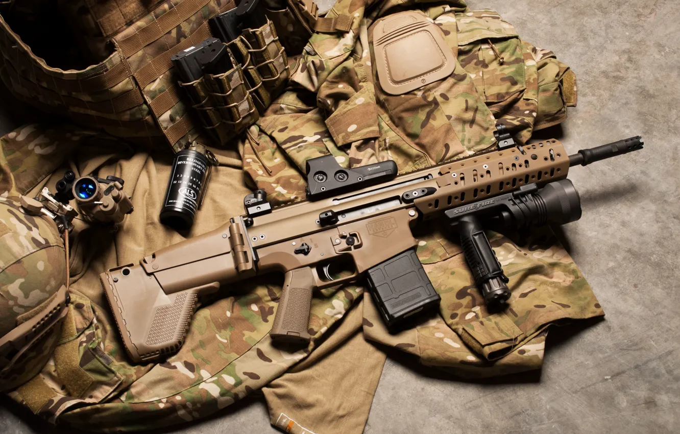 Фото обои SR25, M110, штурмовая винтовка, MK11, SCAR25