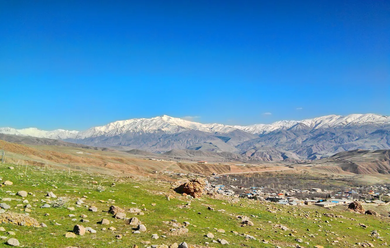 Фото обои mountain, blue sky, iran, alborz, quazvin