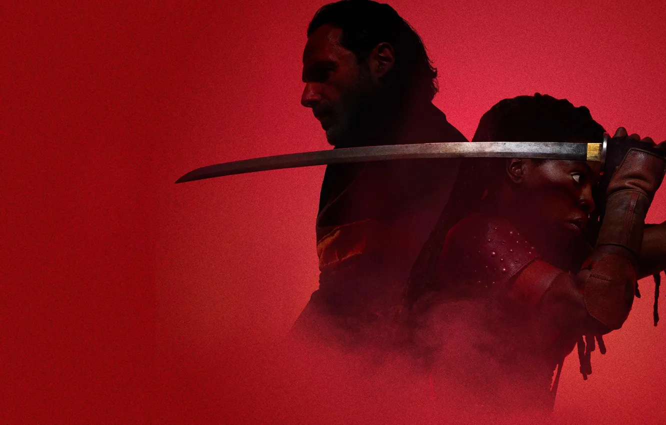 Фото обои wallpaper, TV Series, The Walking Dead, Michonne, Rick