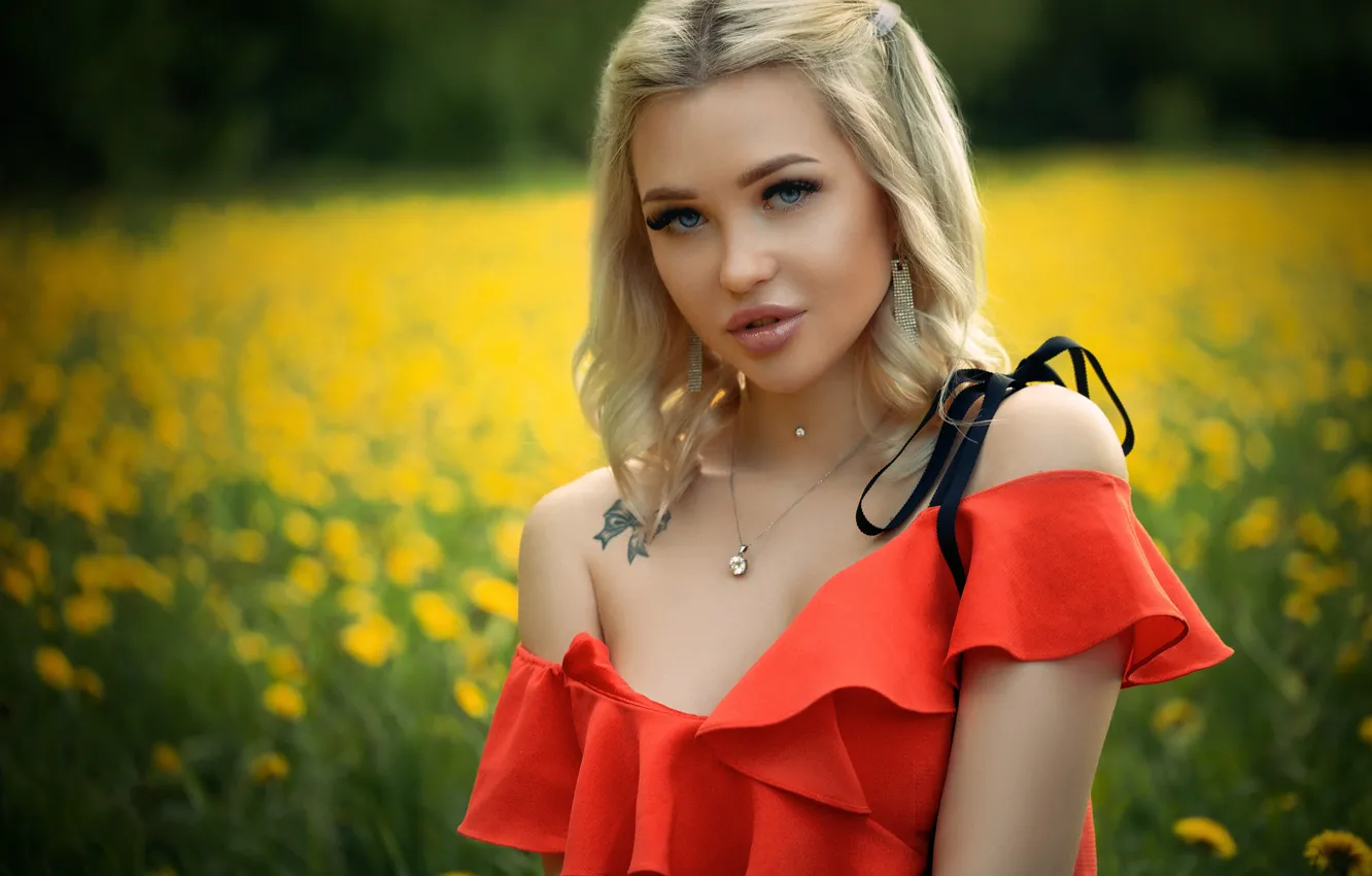 Фото обои девушка, милая, модель, Природа, блондинка, Обои, Портрет, Красота