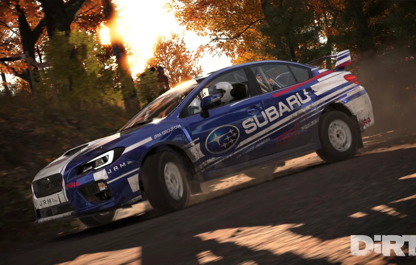 Фото обои car, Subaru, game, race, speed, vegetation, Dirt 4
