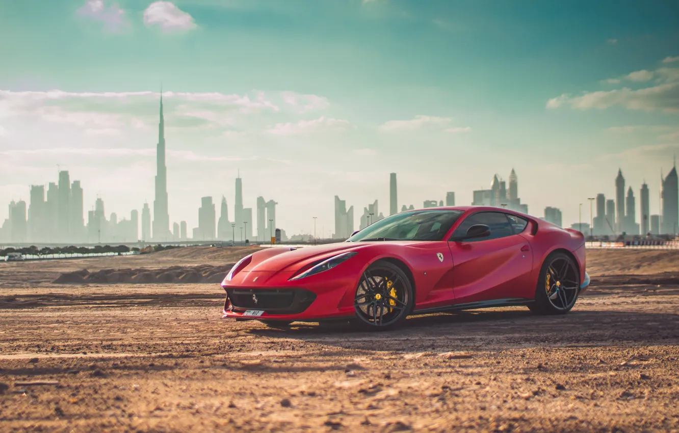 Фото обои Ferrari, суперкар, Дубай, Dubai, Superfast, 812