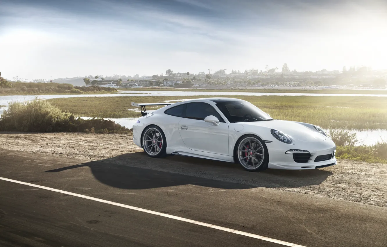 Фото обои 911, Porsche, White, VAG, Carrera 4S