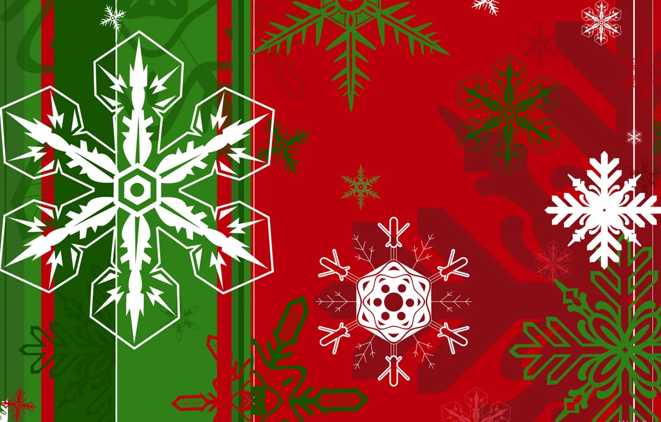 Фото обои зима, праздник, узор, краски, Новый Год, Рождество, снежинка