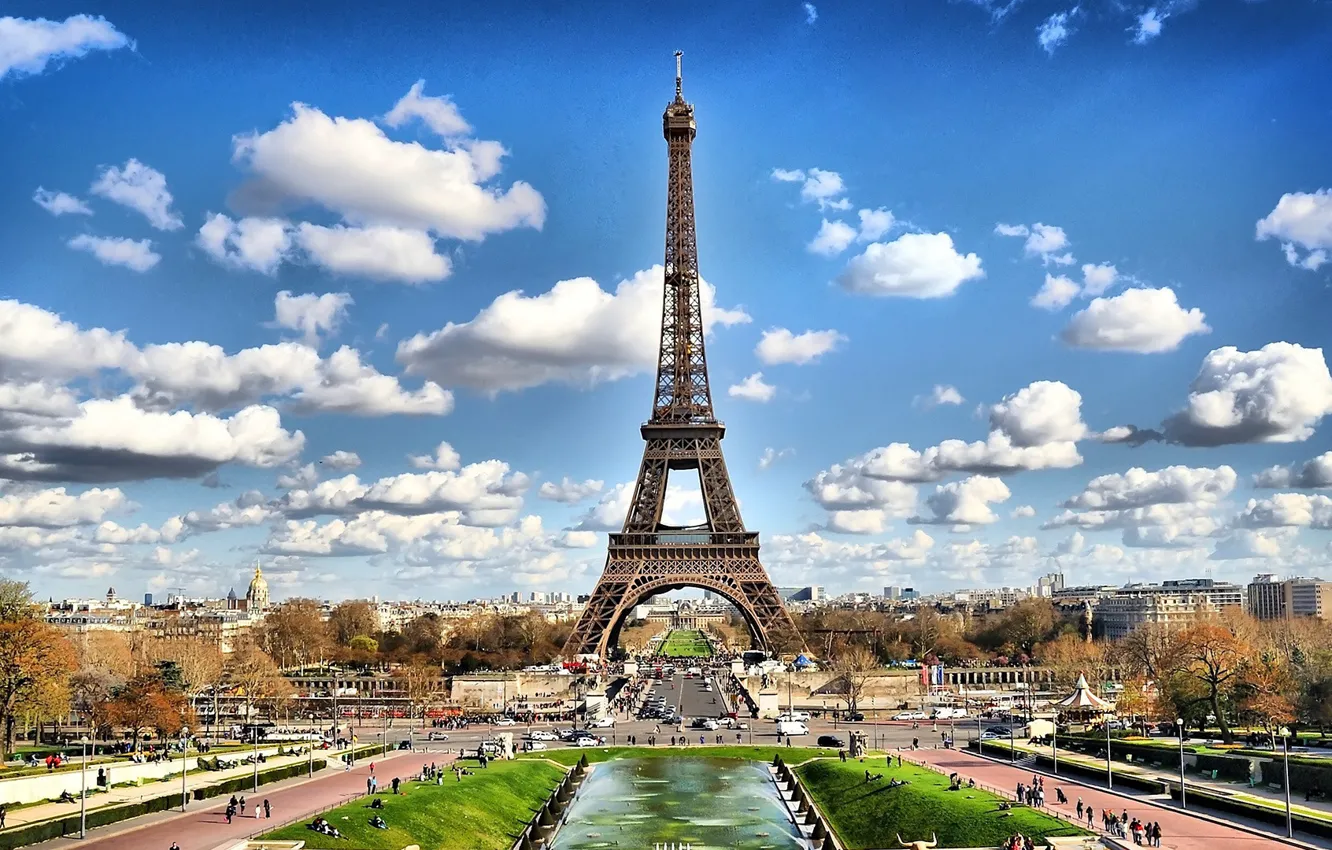 Фото обои эйфелева башня, париж, франция