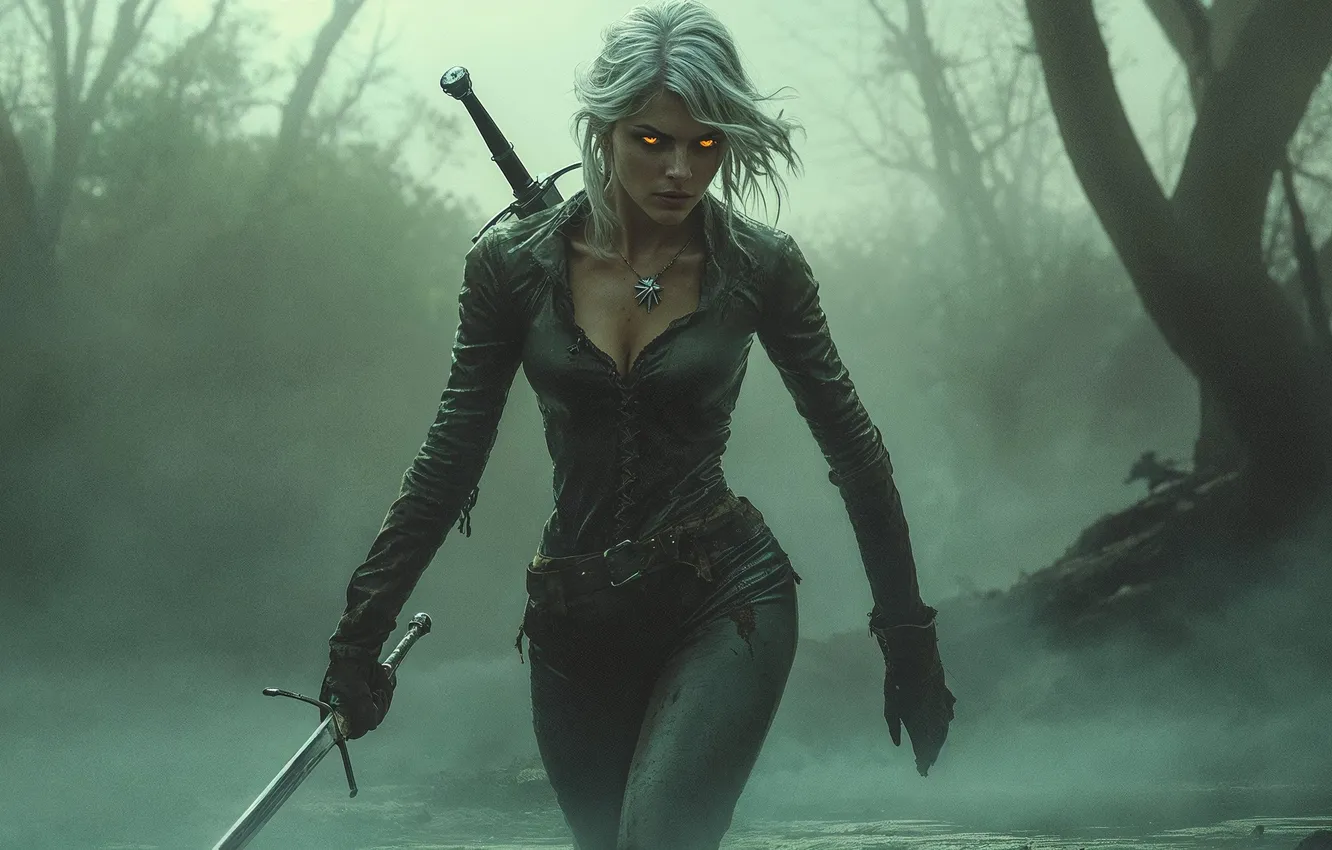 Фото обои The Witcher, blonde, hunting, women outdoors