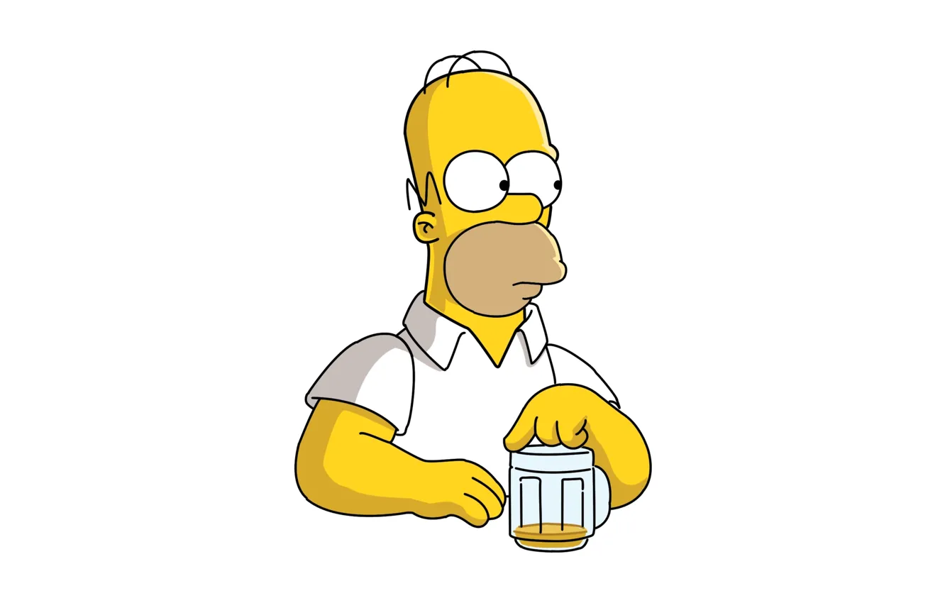 Фото обои the simpsons, beer, look, pose, Homer, Homero