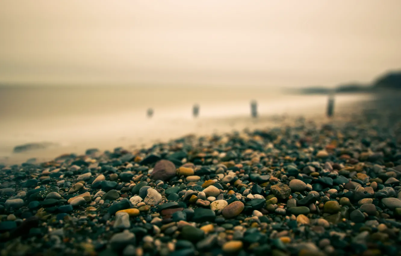 Фото обои море, камни, гладкие
