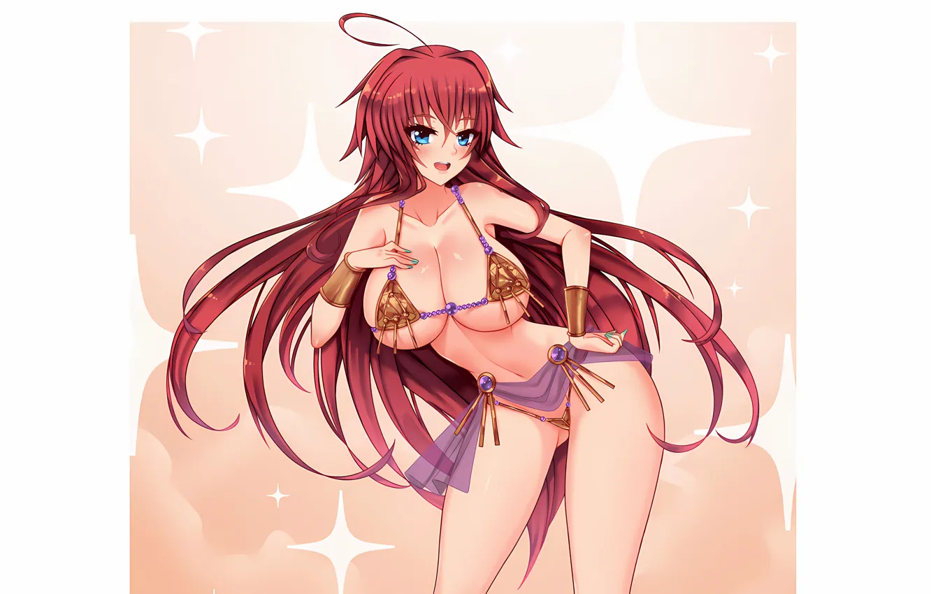 Фото обои girl, sexy, lingerie, pantsu, bra, cleavage, panties, red hair