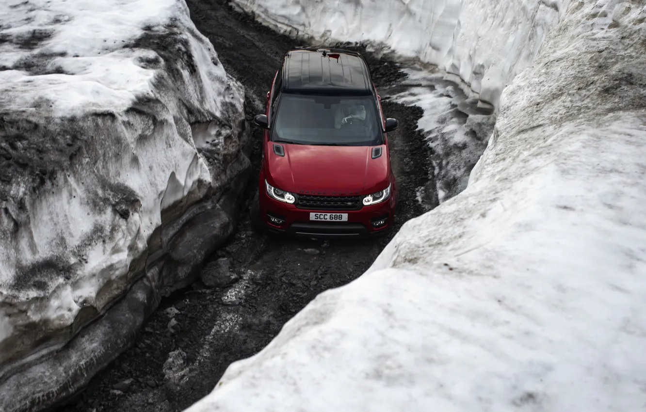 Фото обои снег, Land Rover, Range Rover, Range Rover Sport, 2016, V8, 510 л.с., 5.5 л.