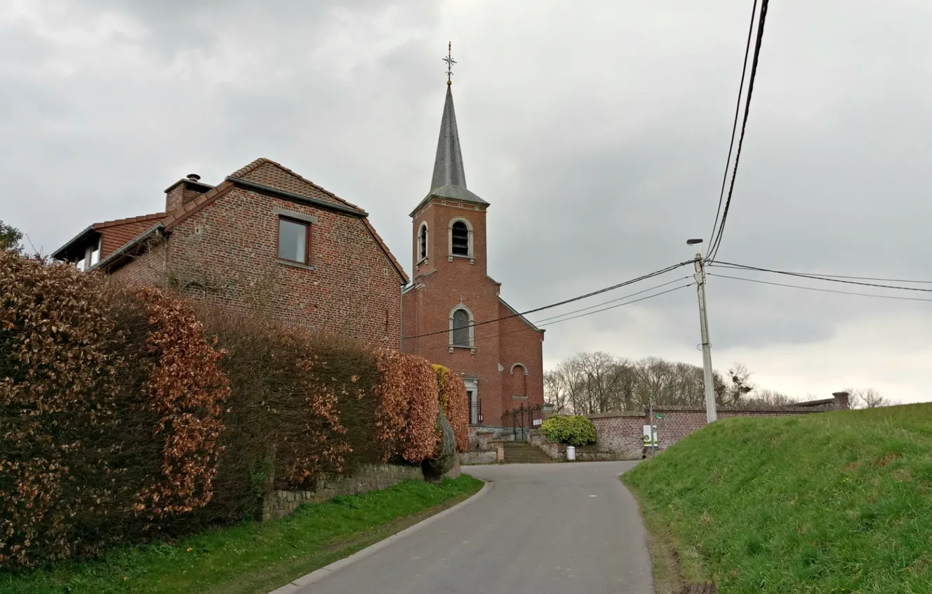 Фото обои Nature, Landscape, Belgium, architecture, Photography, Church, Countryside, Brabant Wallon
