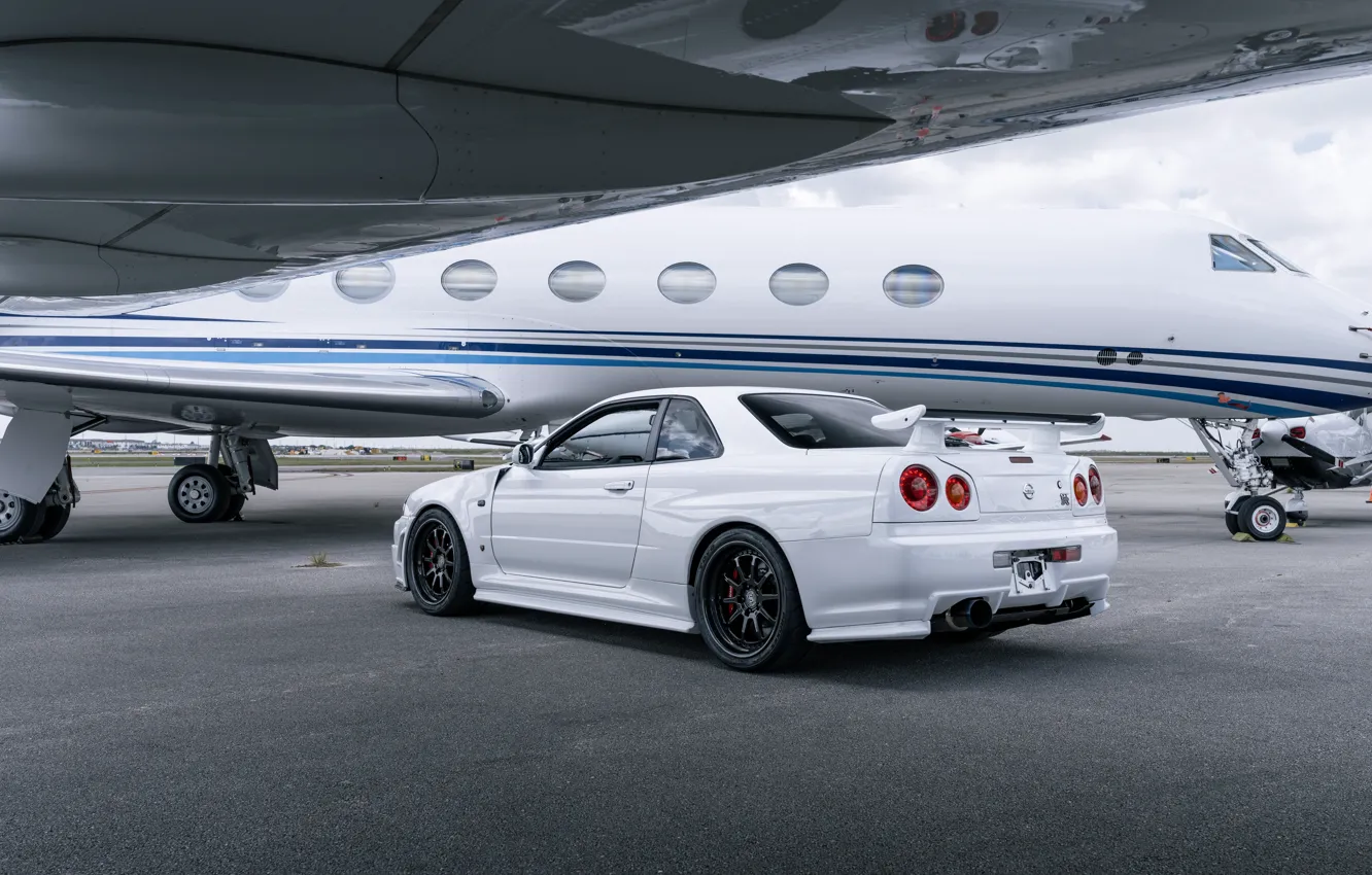 Фото обои GT-R, R34, Spoiler, V-Spec