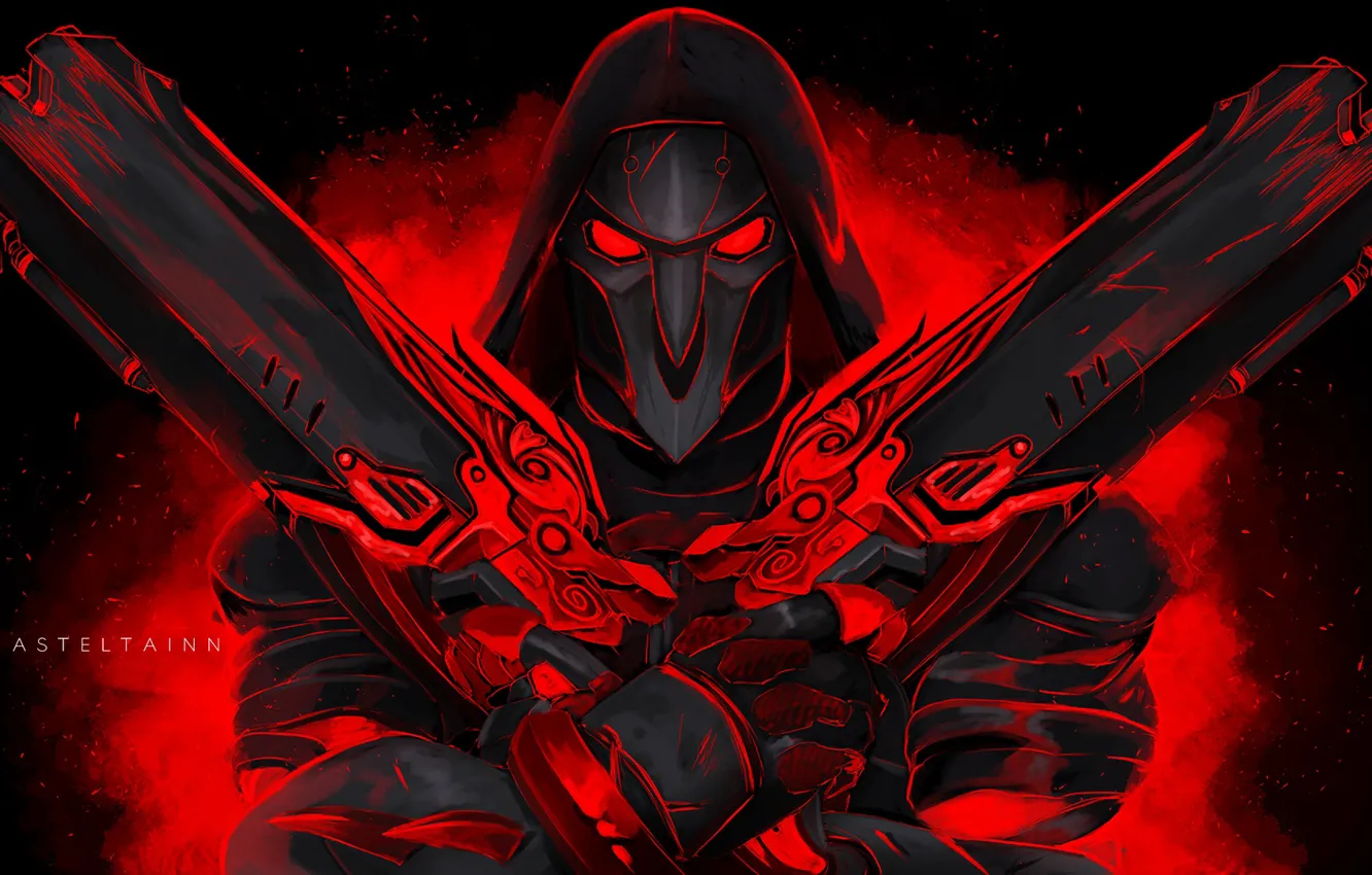 Фото обои Жнец, Reaper, Overwatch, Дозор, Гэбриел Райс