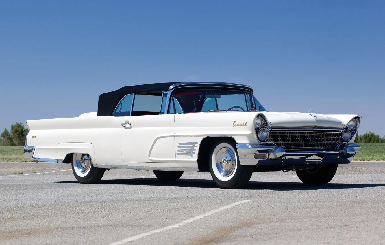 Фото обои 1960, Classic, White, Convertible, Lincoln Continental, Mark V