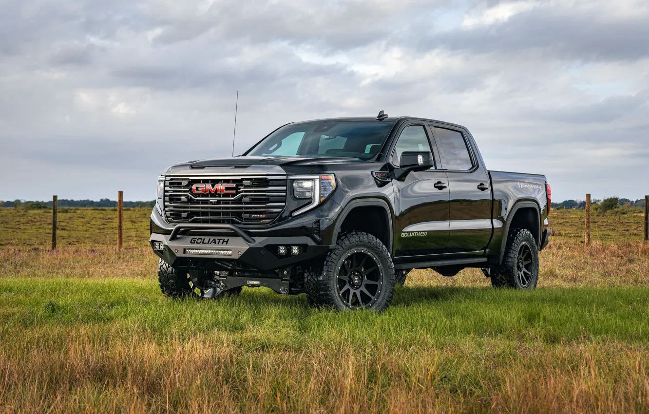 Фото обои GMC, Hennessey, Sierra, Off-Road, 2023, Goliath 650, GMC Sierra AT4