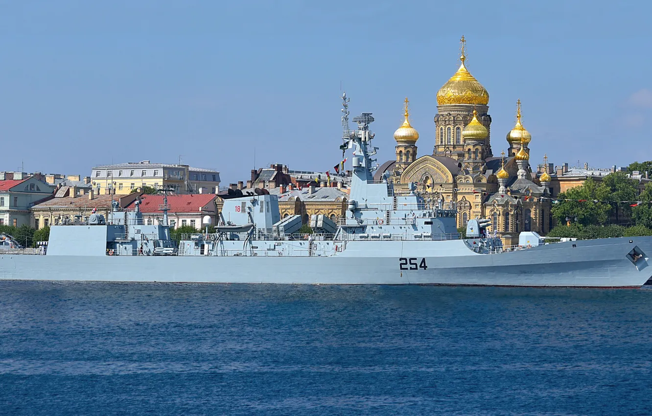 Фото обои Санкт-Петербург, фрегат, Пакистан, визит, Аслат