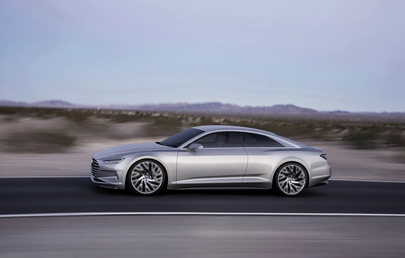 Фото обои Concept, Audi, купе, скорость, сбоку, Coupe, 2014, Prologue