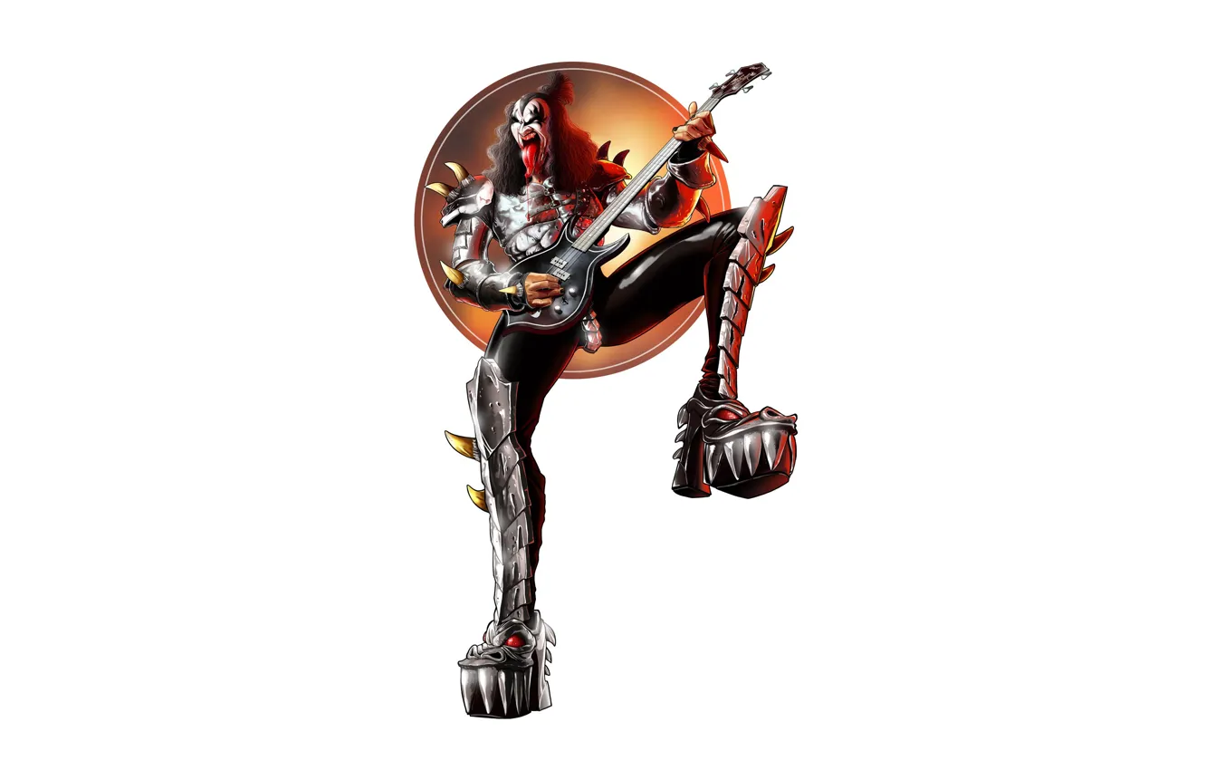 Фото обои Минимализм, Гитара, Стиль, Rock, Art, Style, Рок, Guitar