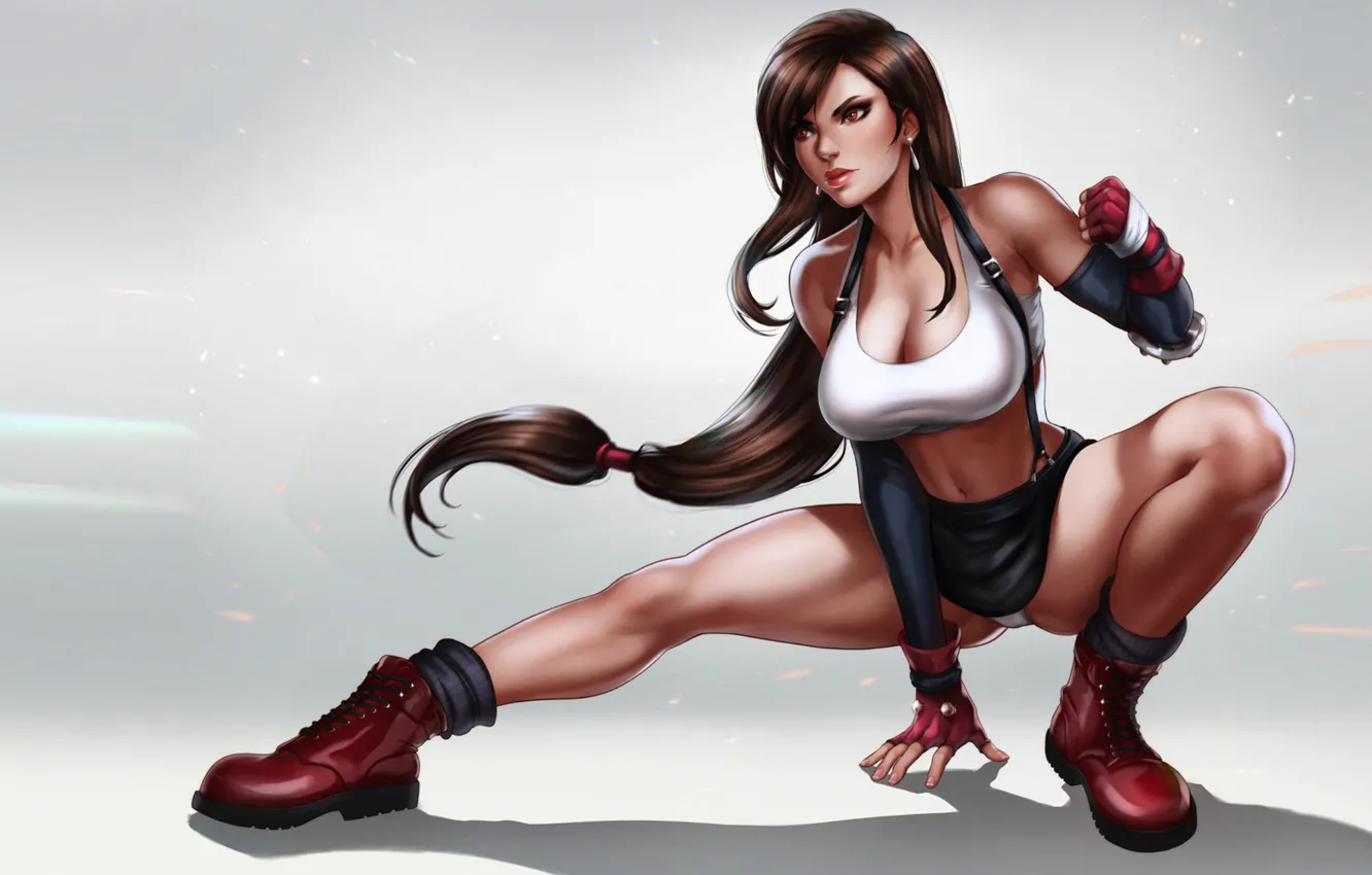 Фото обои Hot, Final Fantasy, Final Fantasy 7, Tifa, Brunette, pinup, Square, Panty