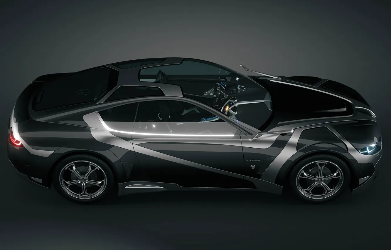 Фото обои Car, Carbon, Concept Car, 3D Car, Everia, Tronatic, Sunroof