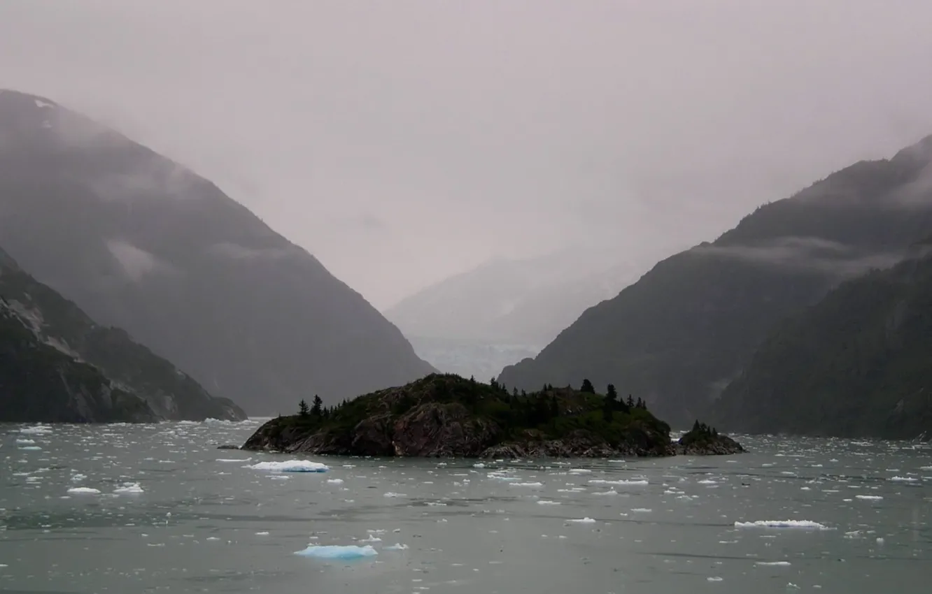 Фото обои лед, море, остров