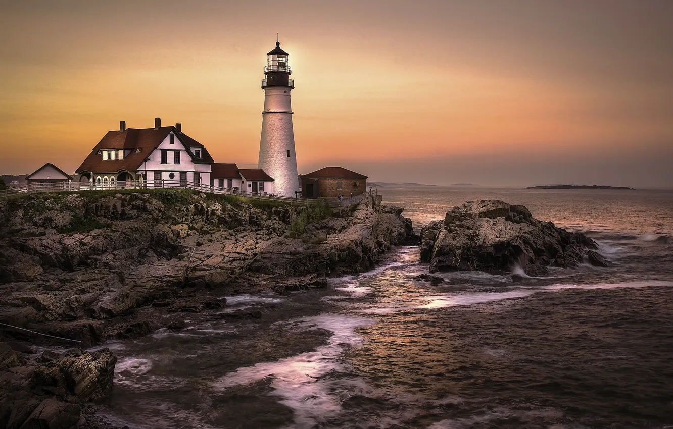 Фото обои Portland, Seascape, Head Lighthouse