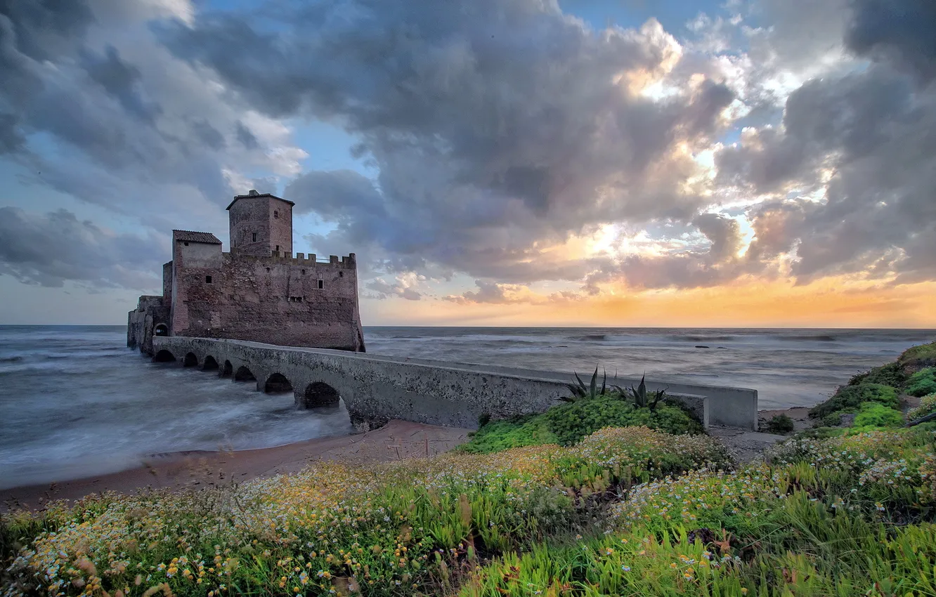 Фото обои пейзаж, закат, The Astura Tower