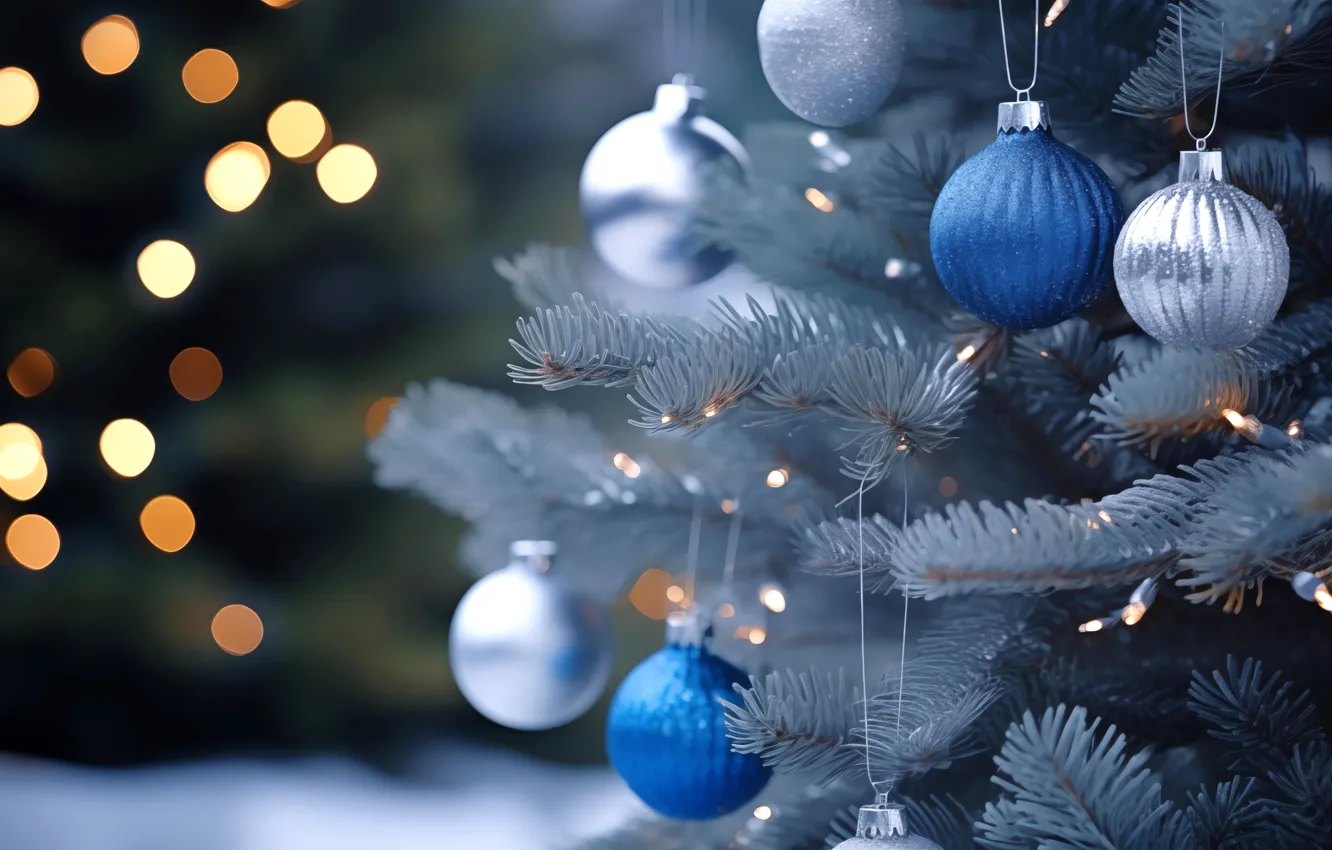 Фото обои украшения, фон, шары, елка, Новый Год, Рождество, new year, happy