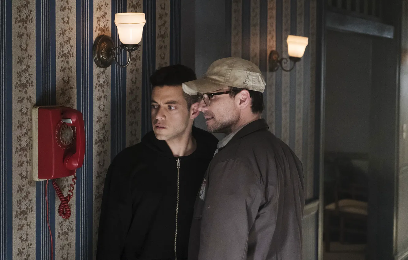 Фото обои Christian Slater, Rami Malek, Рами Малек, Кристиан Слэйтер, Мистер Робот, Mr.Robot, Mr Robot
