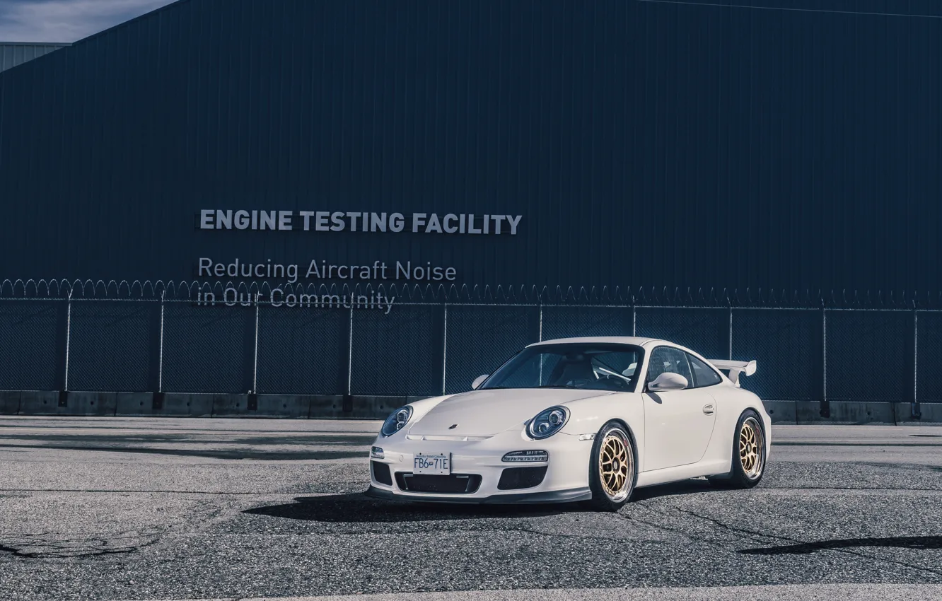 Фото обои Porsche, white, GT3