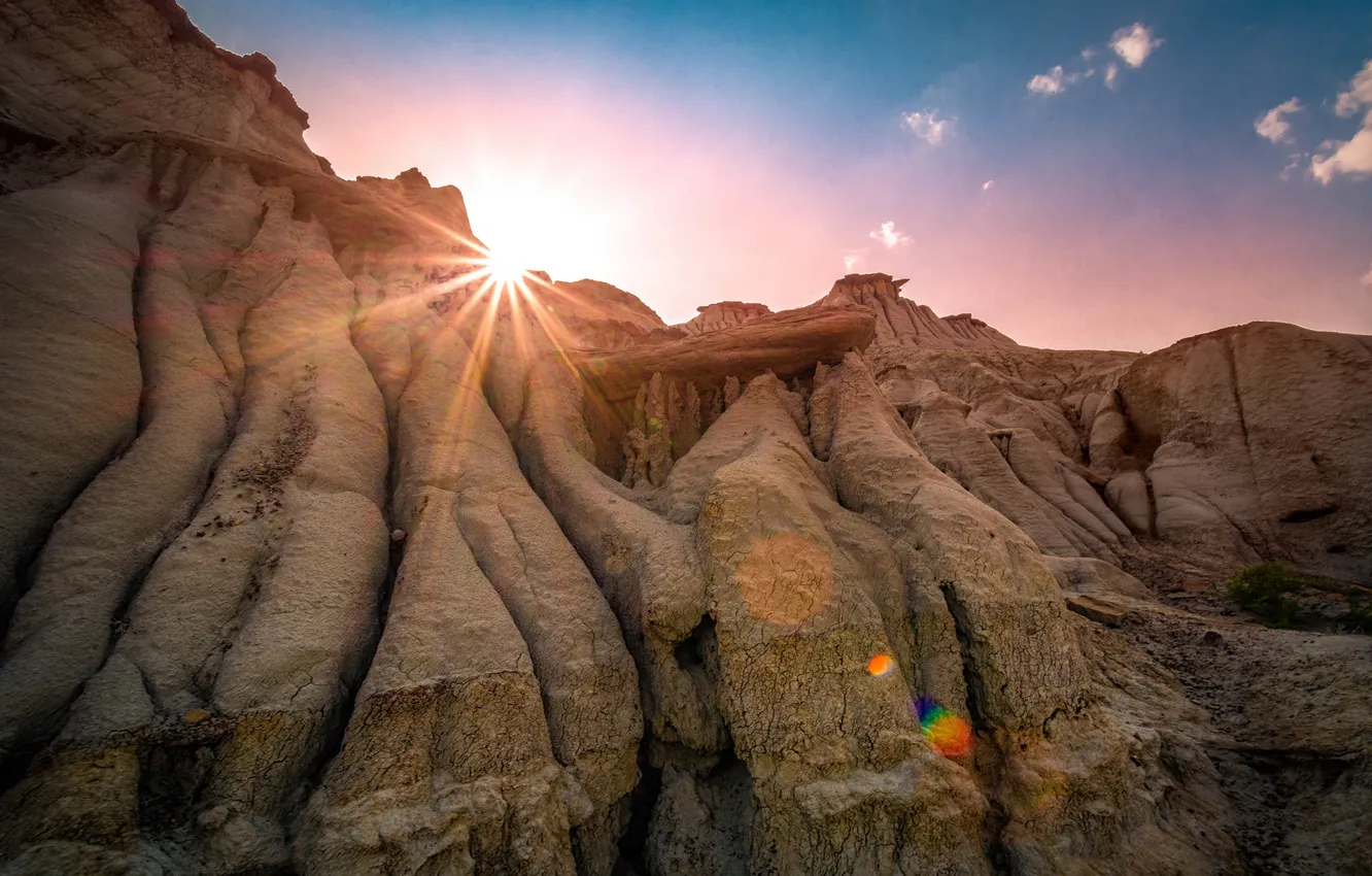 Фото обои солнце, природа, скалы, Канада, каньон