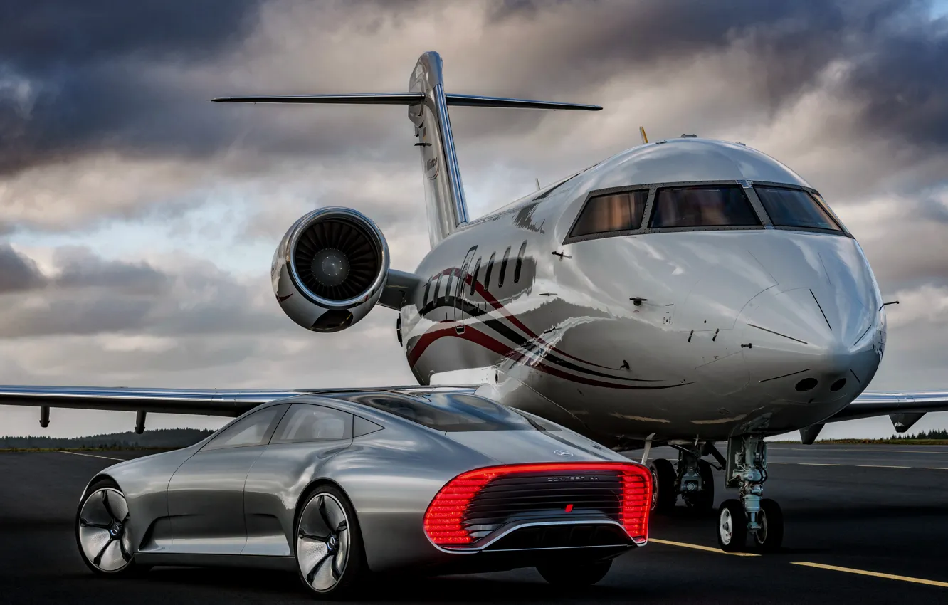 Фото обои Mercedes-Benz, самолёт, 2015, Intelligent Aerodynamic Automobile, Concept IAA